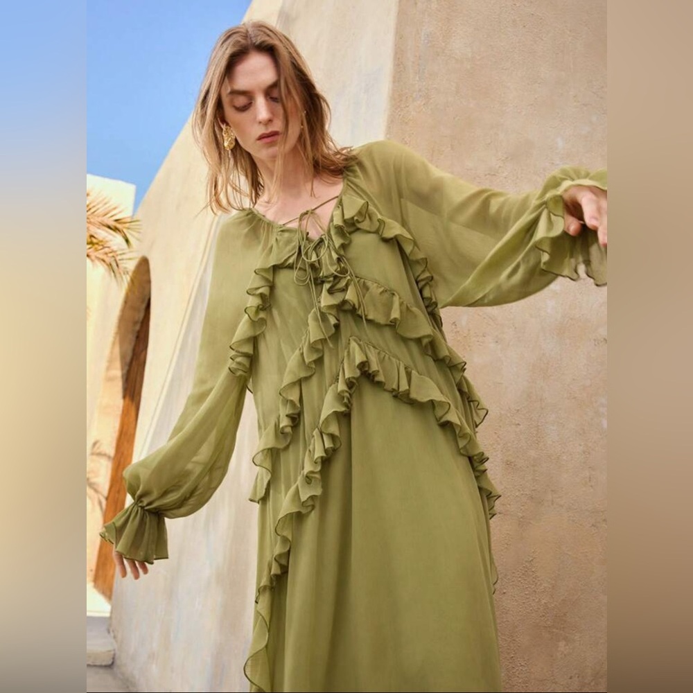 Boho ruffle chiffon dress - Picture 5 of 10